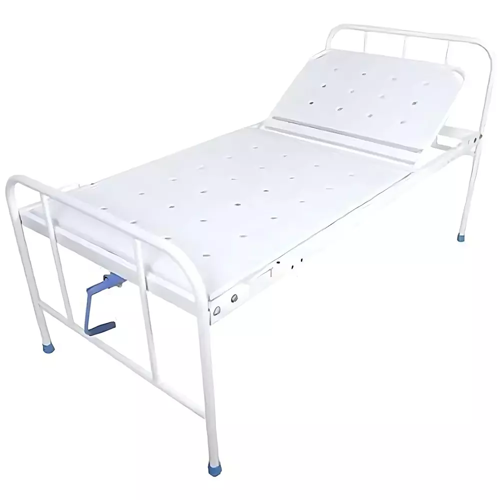 mahabir-furniture-general-semi-fowler-bed-with-blue-mattress-iron-foam-polyester-body-and-200-kg-weight-capacity-for-hospitals-clinics