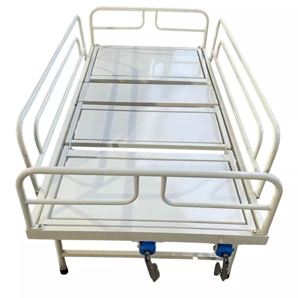 Janak by MF Full Fowler Bed Iron Body White Color with Side Railings and Mattress