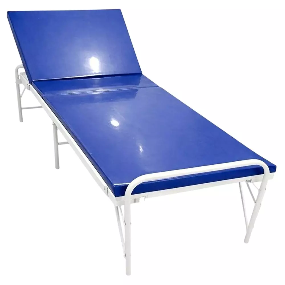 ELITE MED Semi Fowler Manual Hospital Bed Elevation Type Anodized Iron Material With Mattress, Size - 90x45x180 cm