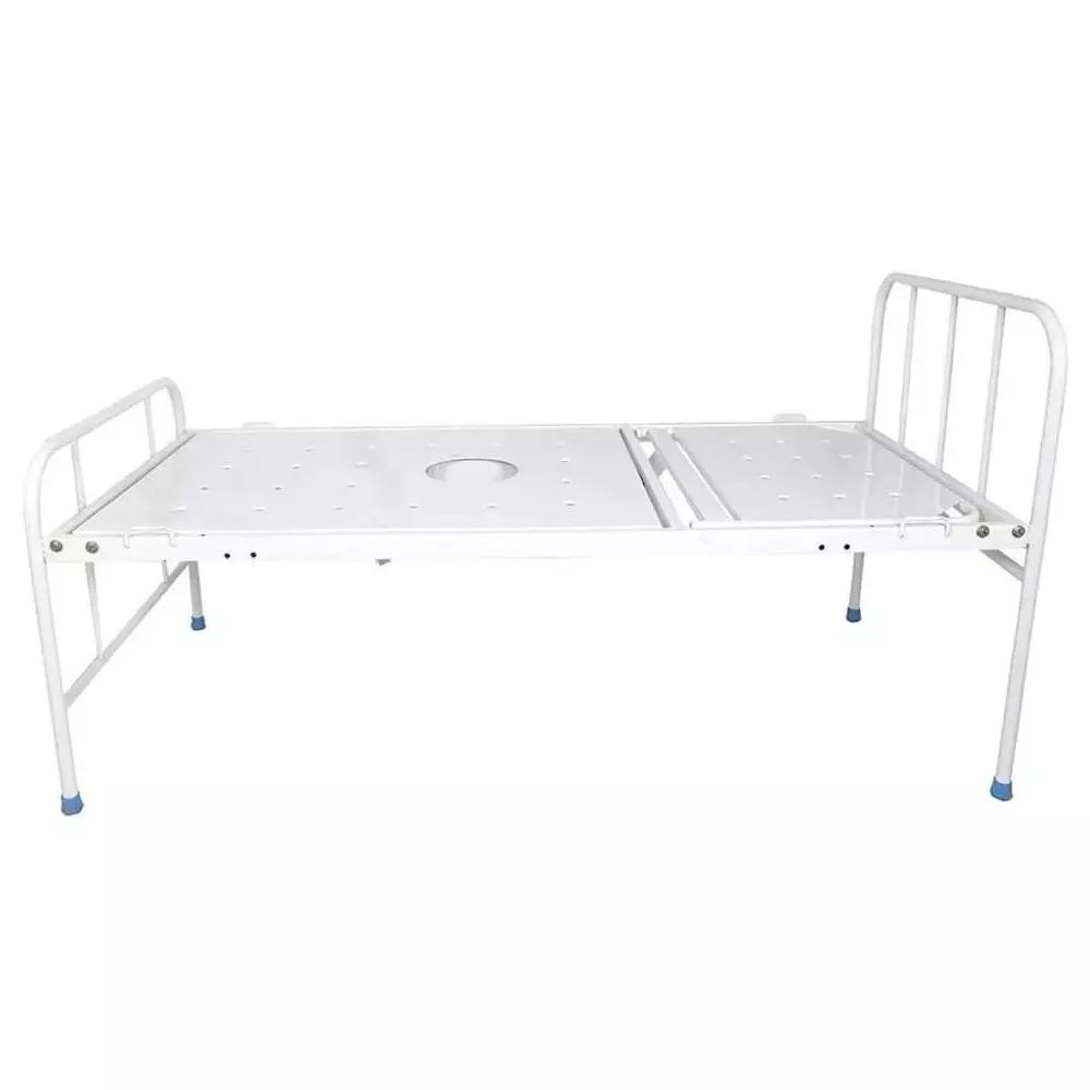 MAHABIR FURNITURE Semi Fowler Bed With Commode & Mattress, No Side Rails Iron Body and 200 Kg Weight Capacity for Hospitals & Clinics