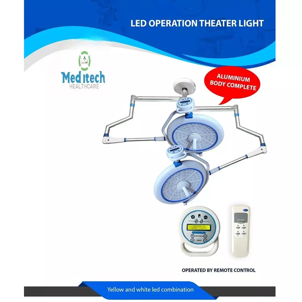 Meditech Ceiling OT Light  50 W Power 80+80 Led 220 V Voltage, MHC/OTL-222-A