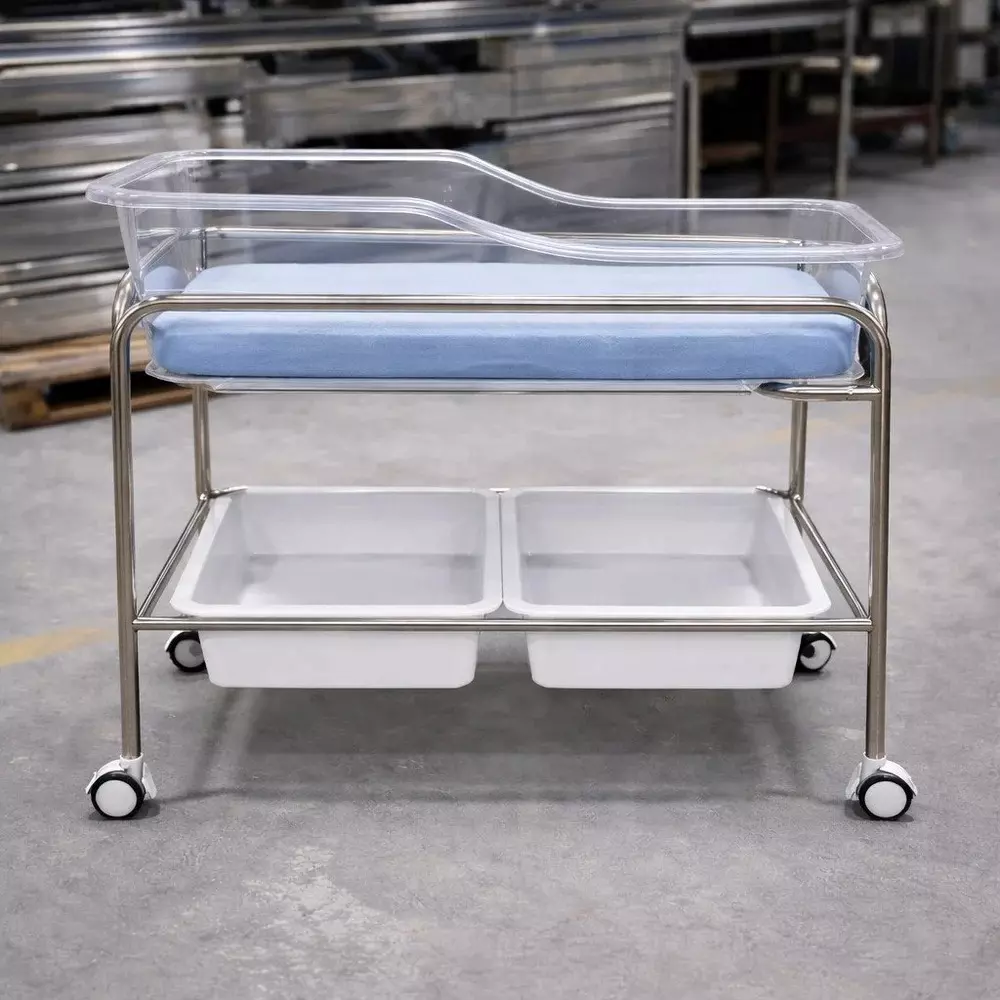 tmf-plastic-crib-baby-bassinet-with-mattress-without-mosquito-net-stainless-steel-frame-and-up-to-12-kg-weight-capacity