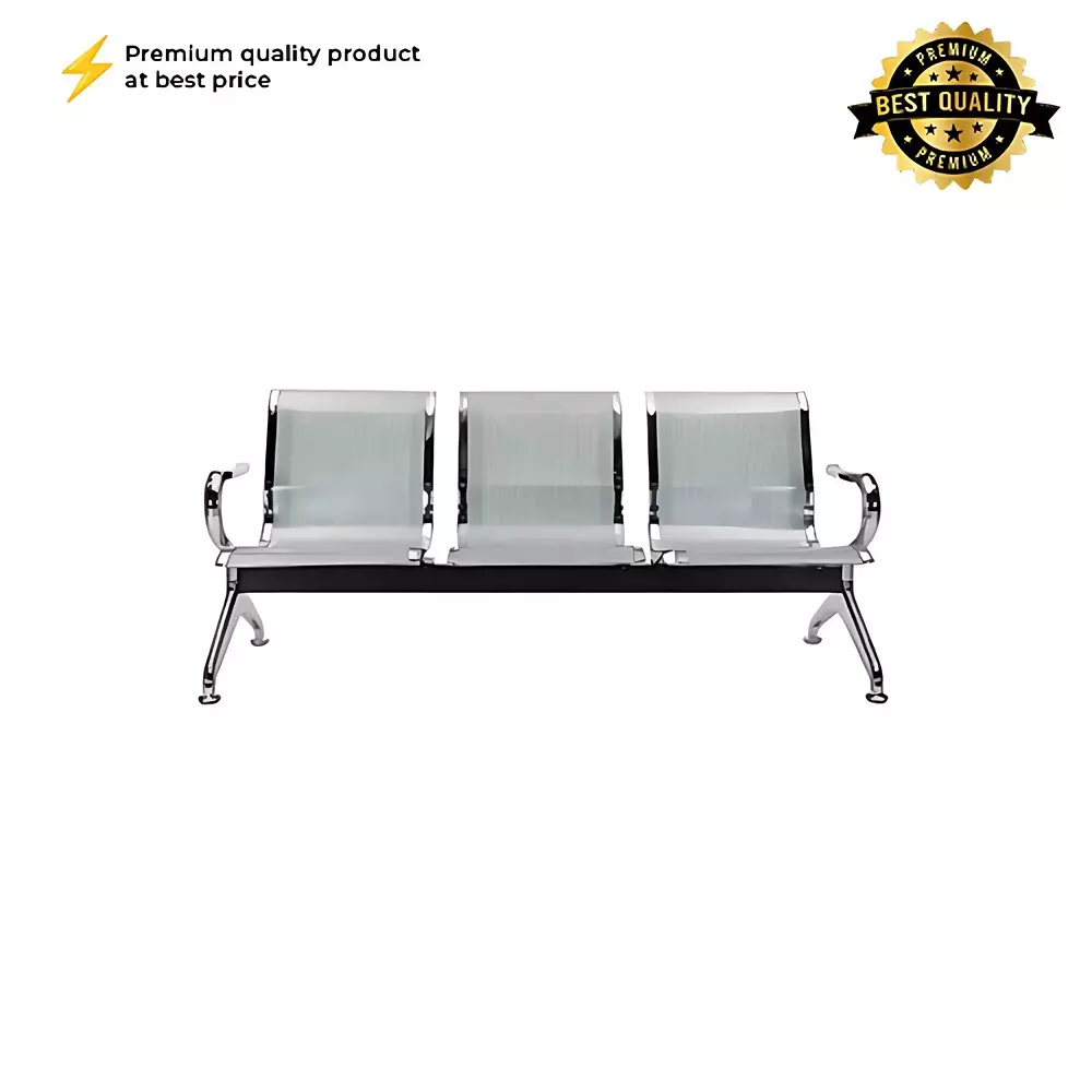 abco-3-seater-chair-silver-color-steel-body-and-chrome-polished-finish-for-clinics-hospitals-11046