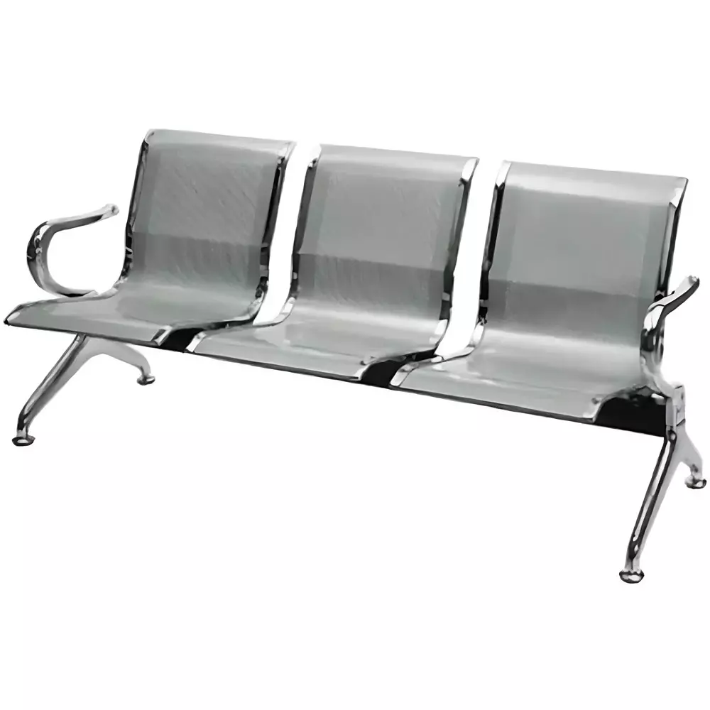 abco-3-seater-chair-silver-color-steel-body-and-chrome-polished-finish-for-clinics-hospitals-11046