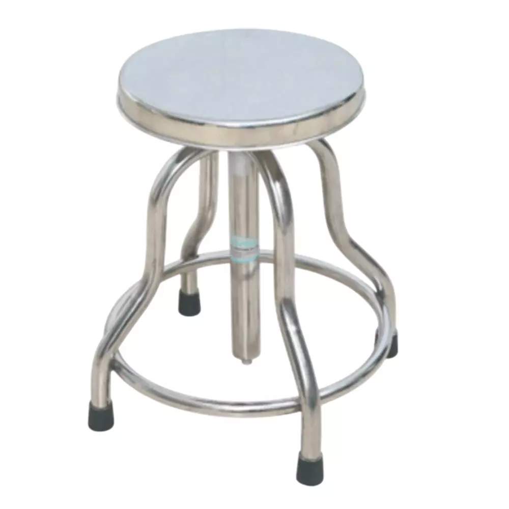GENERIC Stainless Steel Revolving Stool with 70 cm Seat Height and Polished Finish for Hospitals and Clinics, ASU1201
