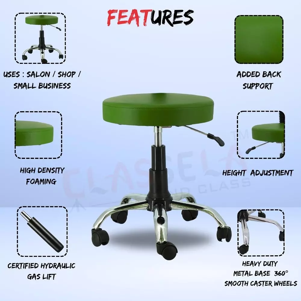 classela-round-stand-360-rolling-compact-chair-parrot-green