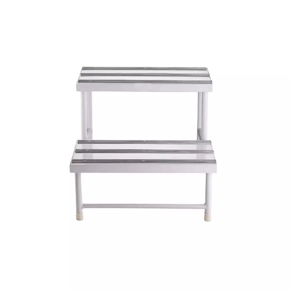 Meditech Double Foot Step Stove Enamel Finishing Mild Steel White, MHC/WF-182