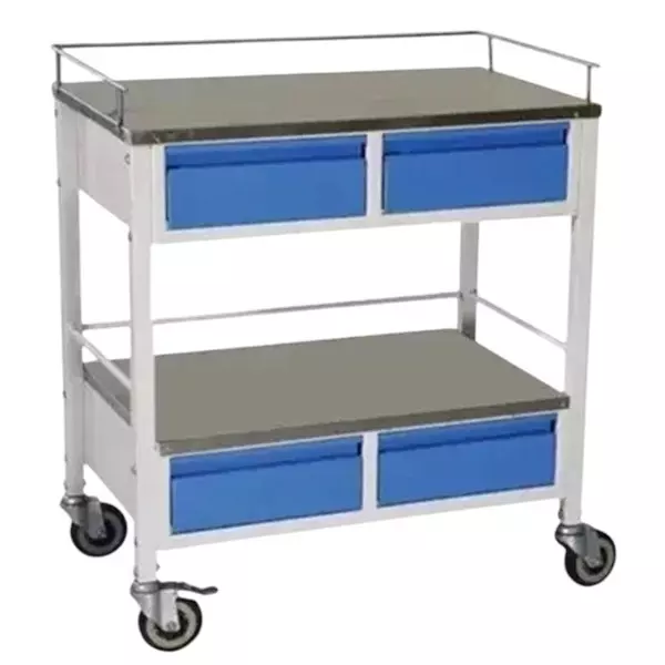 Meditech Drug Trolley 4 Drawer Epoxy powder Coated Stainless steel 304, MHC/WA-89