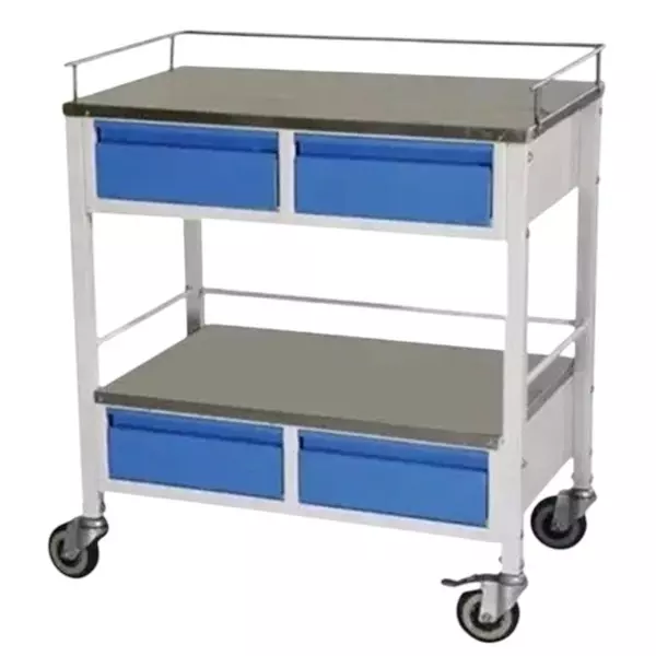 Meditech Drug Trolley 4 Drawer Epoxy powder Coated Stainless steel 304, MHC/WA-89