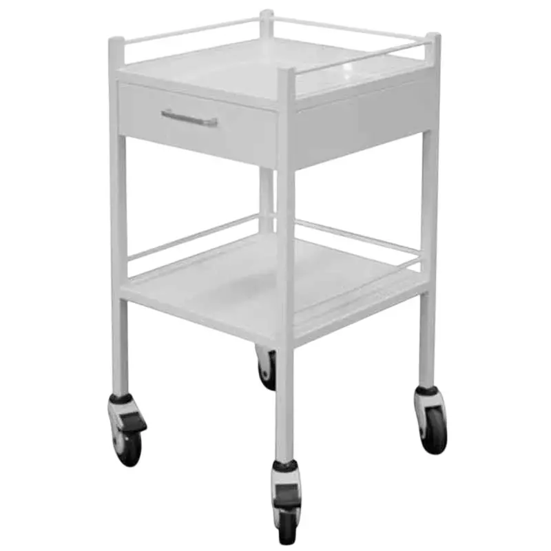 Surgihub Metal Instrument Trolley Powder Coated Finish and White Color for Clinics and Hospitals, 11060