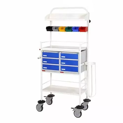 MAHABIR FURNITURE Crash Cart Deluxe Model Iron Body and 100 Kg Weight Capacity for Hospitals & Clinics