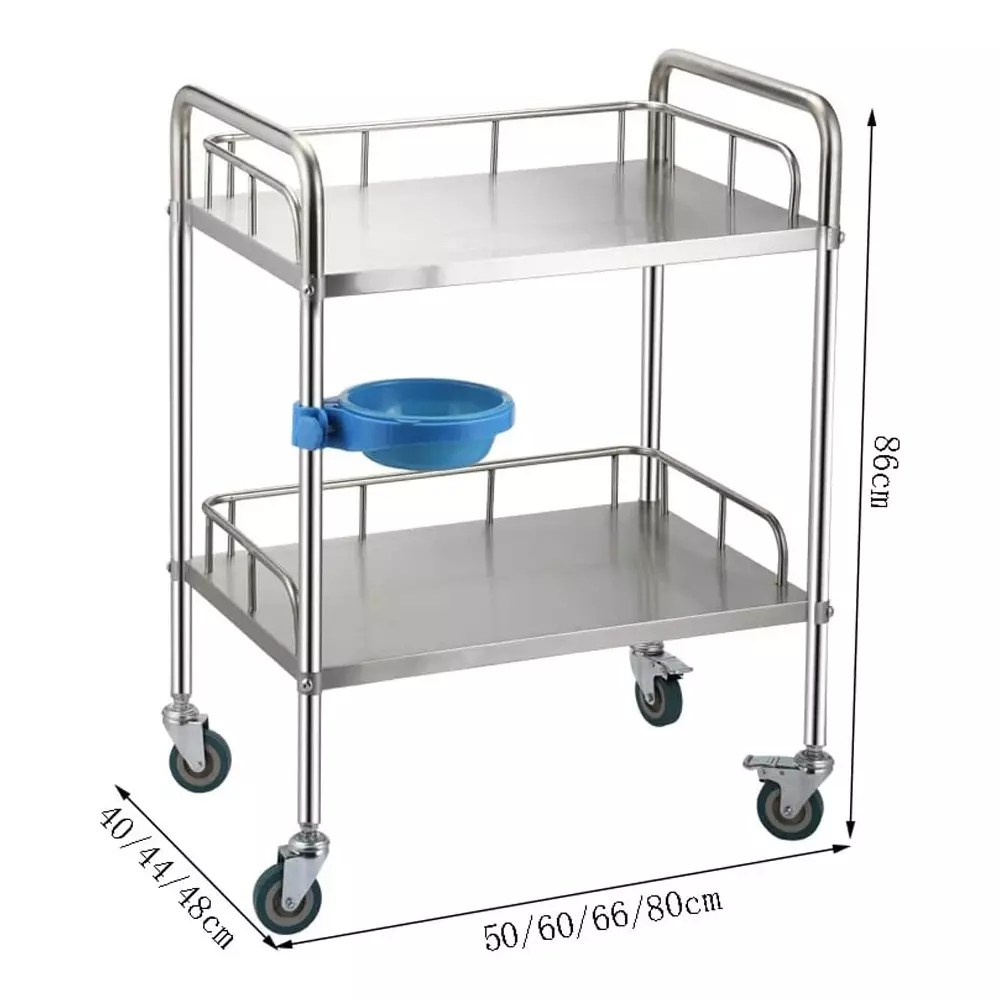 bigapple-medical-instrument-trolley-stainless-steel-2-tier-86x60x40-cm-overall-size-with-bin-and-drawer