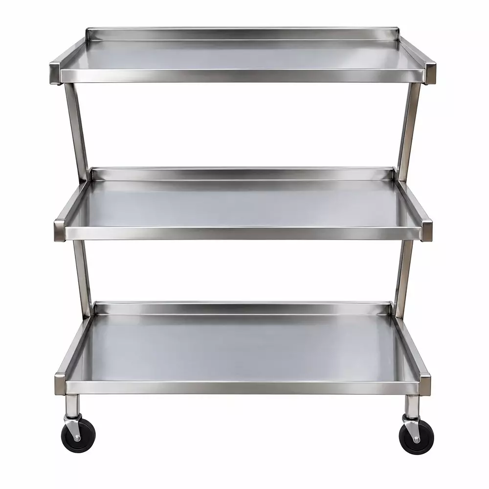 Mascot Three-Tiers Medical Instrument Trolley 45 x 60 x 75 cm Stainless Steel Material With 4 Wheels