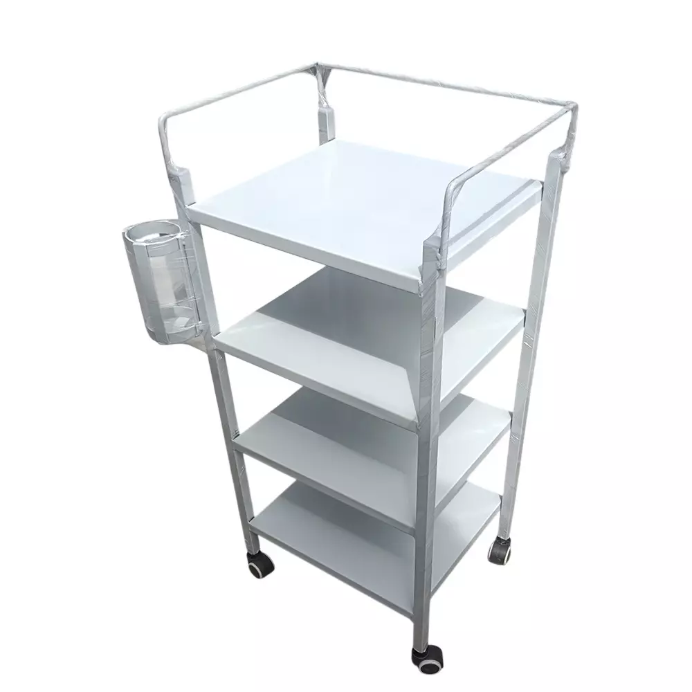 Mascot Medical Instrument Trolley 45 x 45 x 100 cm Mild Steel Material 4 Shelves With Cylinder Holder