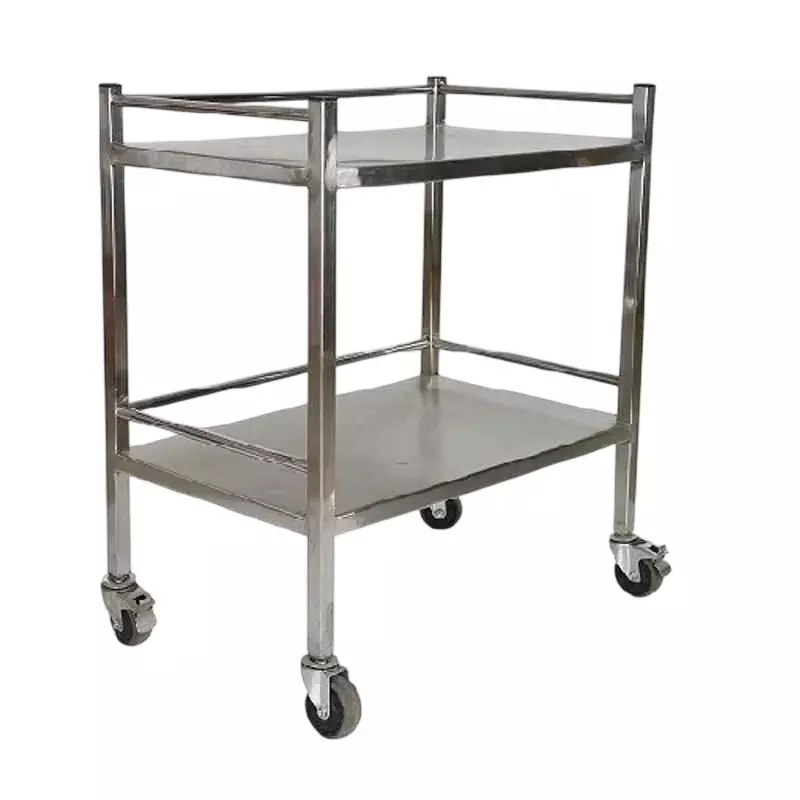 Surgihub Stainless Steel All Instrument Trolley Size 75x45x90 cm for Clinics and Hospitals, 11058