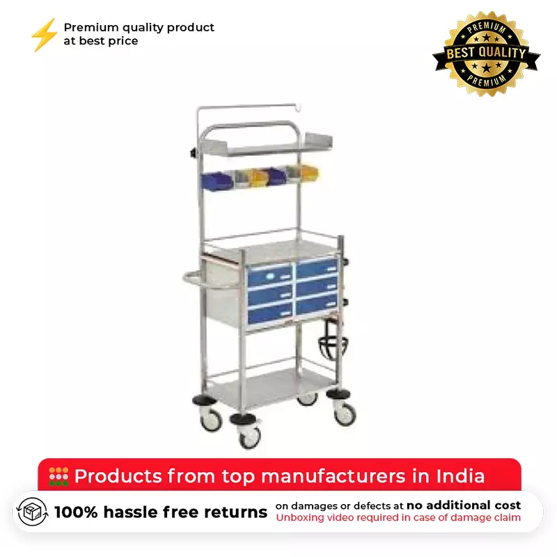 wellton-healthcare-powder-coated-crash-cart-trolley-wh1168