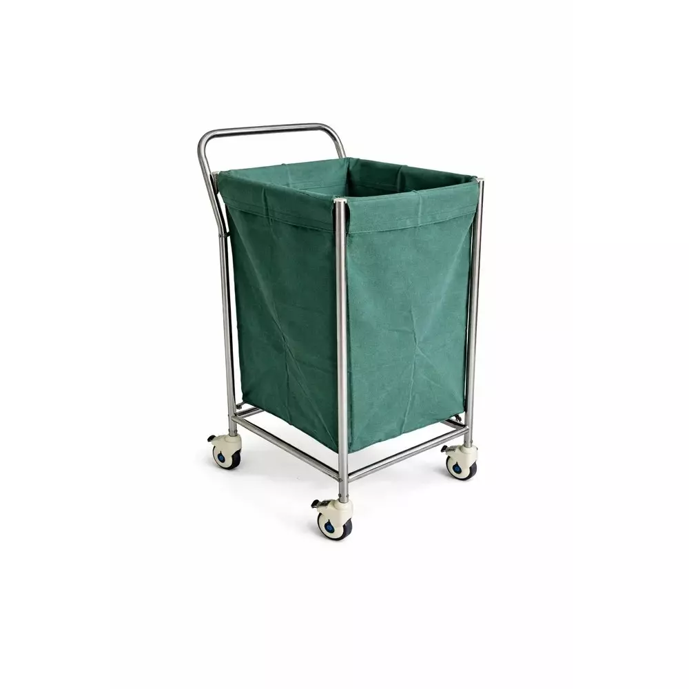 tmf-mild-steel-solid-linen-trolley-in-white-green-color-for-hospitals-clinics
