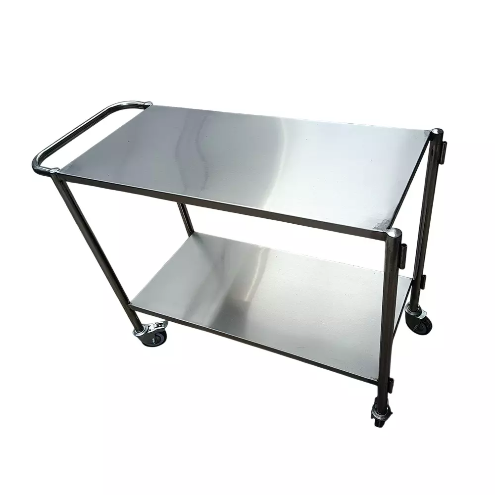 mascot-two-tiers-medical-instrument-trolley-90-x-45-x-75-cm-stainless-steel-material-with-4-inch-4-wheels