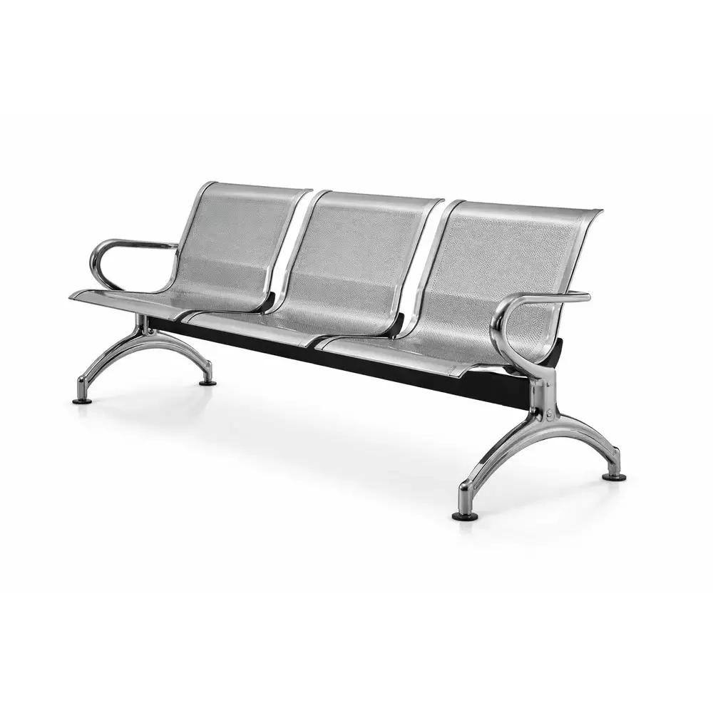 tmf-stainless-steel-three-seater-chair-in-silver-color-polished-finish-with-armrest-for-hospitals-clinics