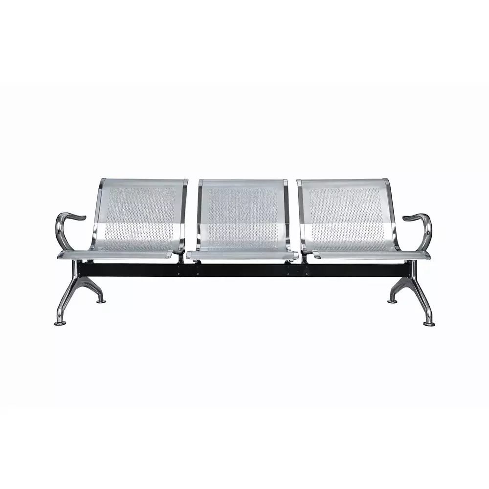 tmf-stainless-steel-three-seater-chair-in-silver-color-polished-finish-with-armrest-for-hospitals-clinics