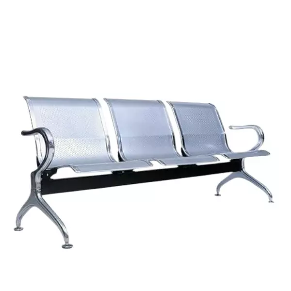 Meditech Waiting Chair 3 Seating With Arm And Backrest Chrome Plated, MHC/WF-179