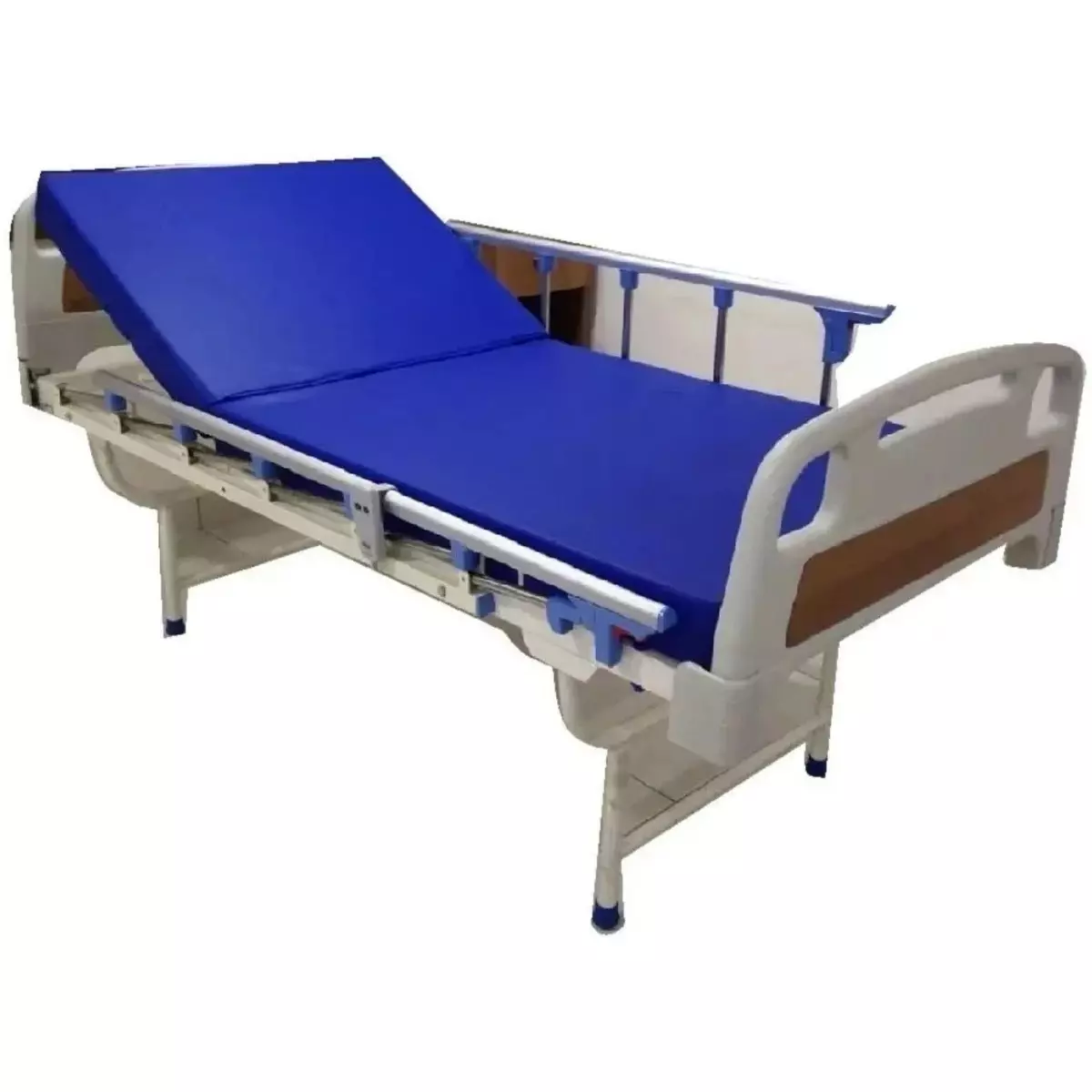 mediwere-semi-fowler-mattress-with-pillow-blue-color-high-density-foam-with-101-mm-thickness-for-hospitals-and-clinics