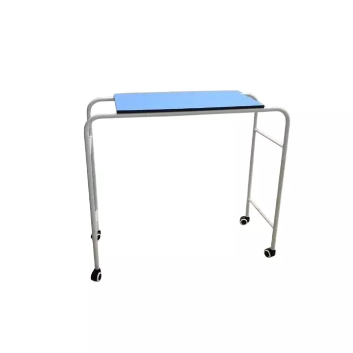 GENERIC Overbed Table Fixed Height Aluminium Frame Polished Finish and Medium Size for Hospitals and Clinics, ASU1207