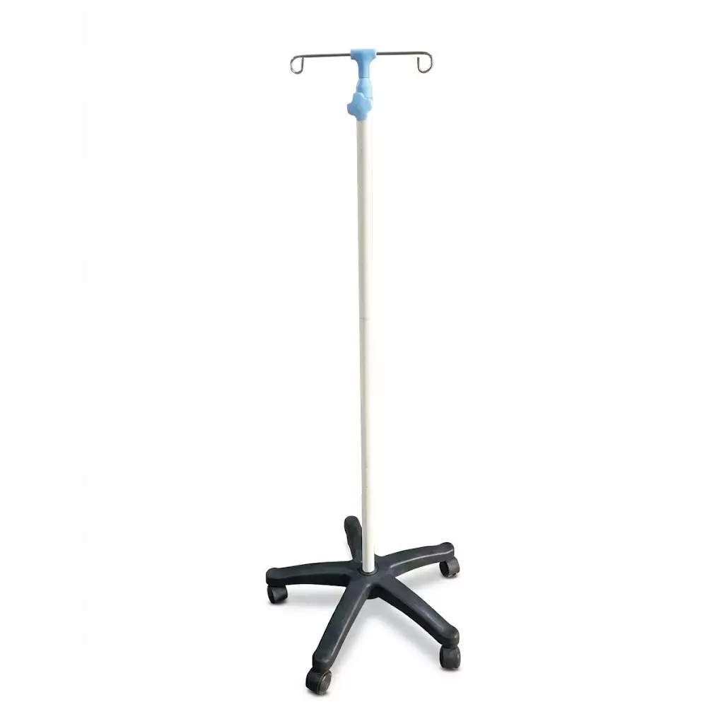 generic-5-feet-1524-mm-iv-saline-stand-mild-steel-base-and-stainless-steel-rod-with-polished-finish-for-hospitals-and-clinics-asu1213