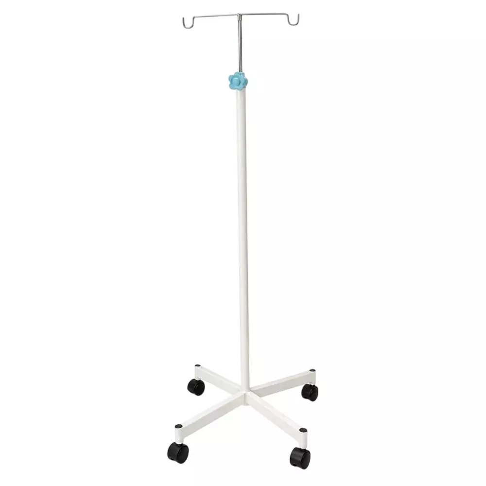 ELITE MED Stainless Steel IV Drip Stand Heavy Duty Adjustable with 4 Wheel & 10 - 45 cm Adjustable Height