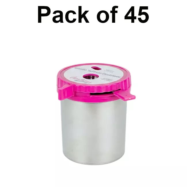 amkay-manual-needle-syringe-destroyer-metal-body-silver-pink-color-with-stainless-steel-alloy-blade-pack-of-45