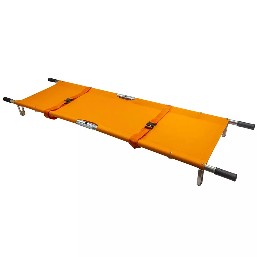 Florix Nation Double Fold Stretcher 110 Kg Load Capacity with Carry Bag Anti-Fungus, Orange