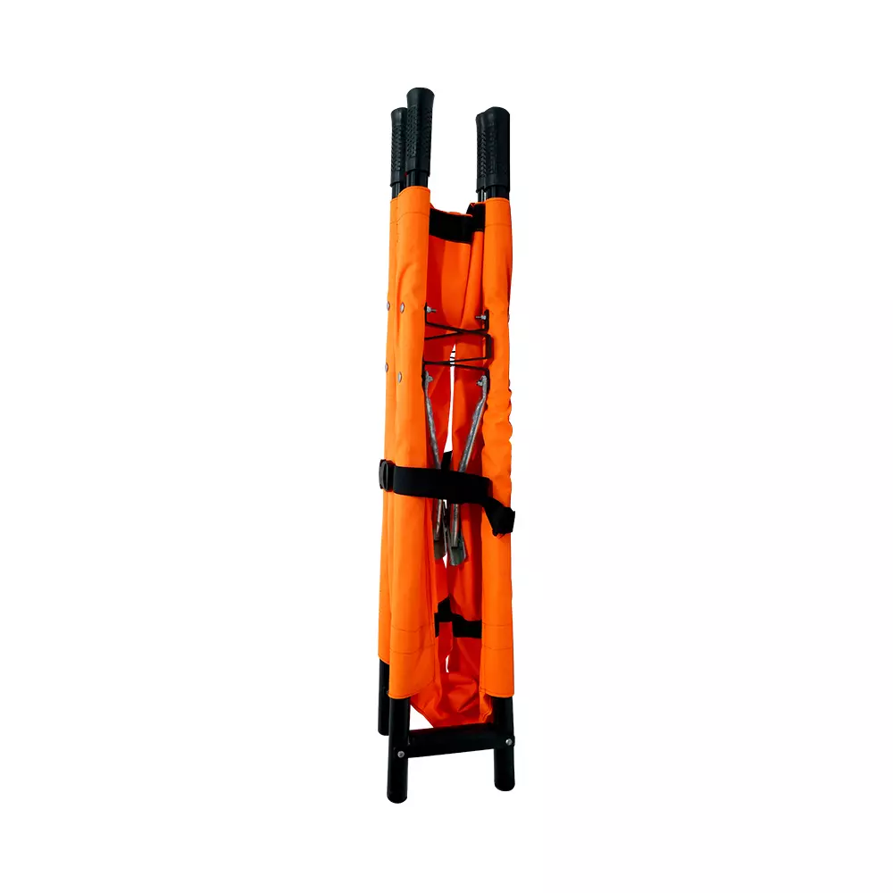 AOSSPL 2 Fold Stretcher Ms Powder Coated Orange 210 × 53 × 13 cm Unfolded Size