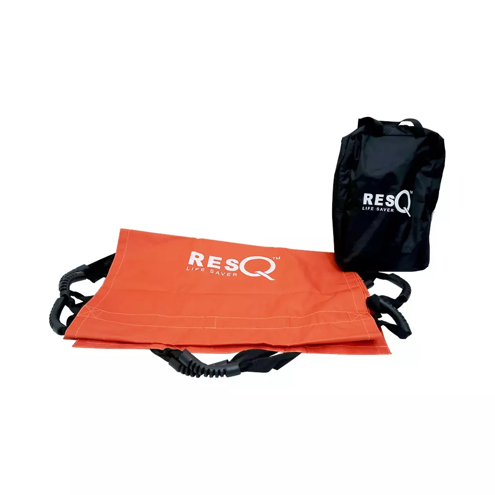 resq-carry-sheet-stretcher-with-bag-kit-single-layer-heavy-duty-rip-stop-pvc-vinyl-orange-for-hospitals