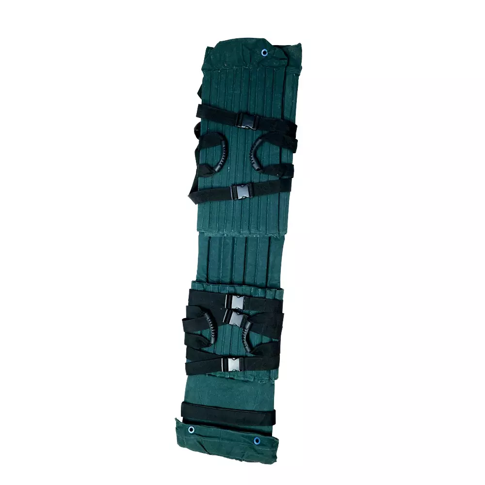 resq-neil-robertson-stretcher-semi-rigid-canvas-cloth-166x16x16-cm-teakwood-frame-green-for-hospitals