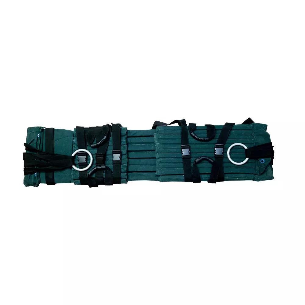 resq-neil-robertson-stretcher-semi-rigid-canvas-cloth-166x16x16-cm-teakwood-frame-green-for-hospitals