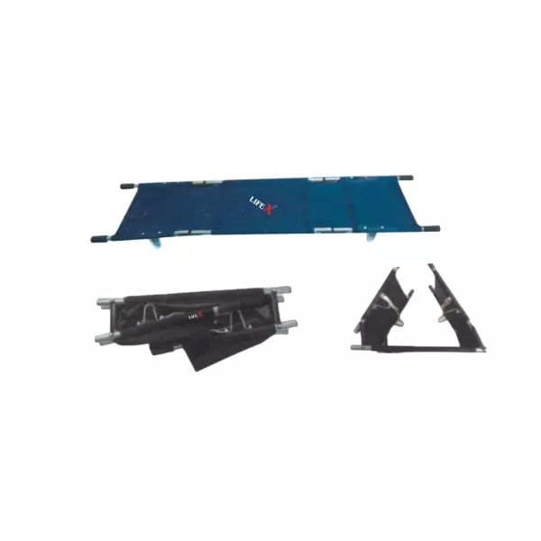 LIFEX Folding Stretcher Three Fold Blue 203Lx55Wx12H cm, VSSTF