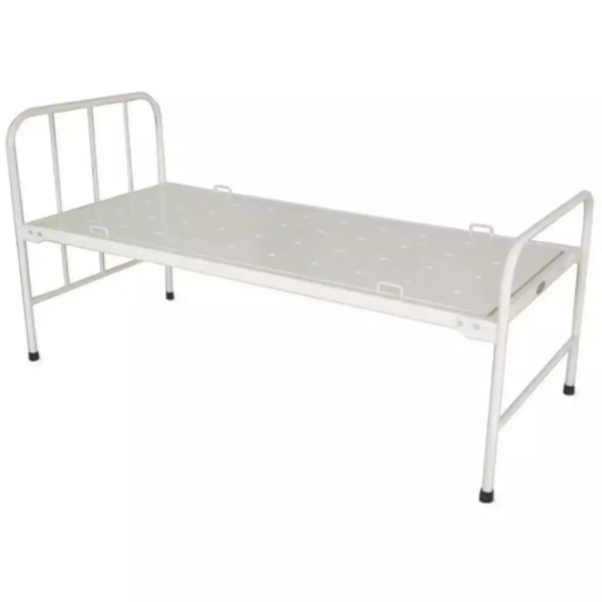 Ceyonelifecare General Bed Iron Body White Color and 80 Kg Load Capacity for Hospitals and Clinics