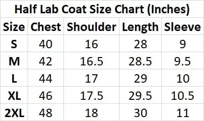 Uniformer M Size Half Sleeves Lab Coat White Cotton & Polyester Blend Anti-Wrinkle Durable & Comfortable for Women