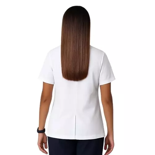 Uniformer XL Size Half Sleeves Lab Coat White Cotton & Polyester Blend Anti-Wrinkle Durable & Comfortable for Women