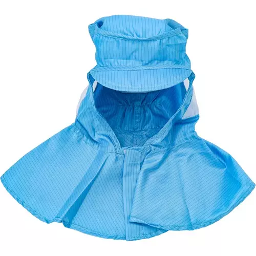 AS ONE Aspure Cleansuit Hood L Size Polyester With Conductive Yarn Blue, SH2