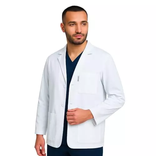 Uniformer S Size Full Sleeves Lab Coat White Cotton & Polyester Blend Durable & Comfortable for Men
