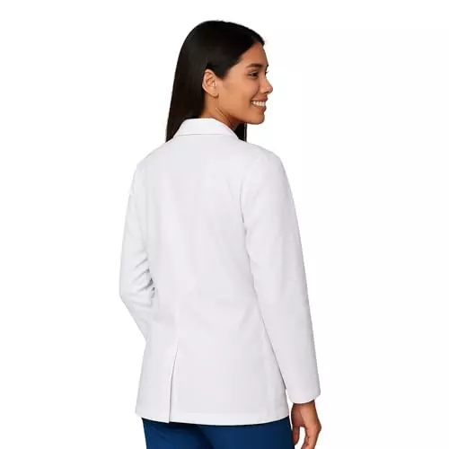 Uniformer XL Size Full Sleeves Lab Coat White Cotton & Polyester Blend Durable & Comfortable for Women