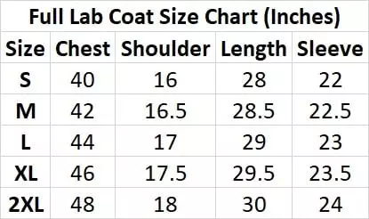 Uniformer XL Size Full Sleeves Lab Coat White Cotton & Polyester Blend Durable & Comfortable for Women