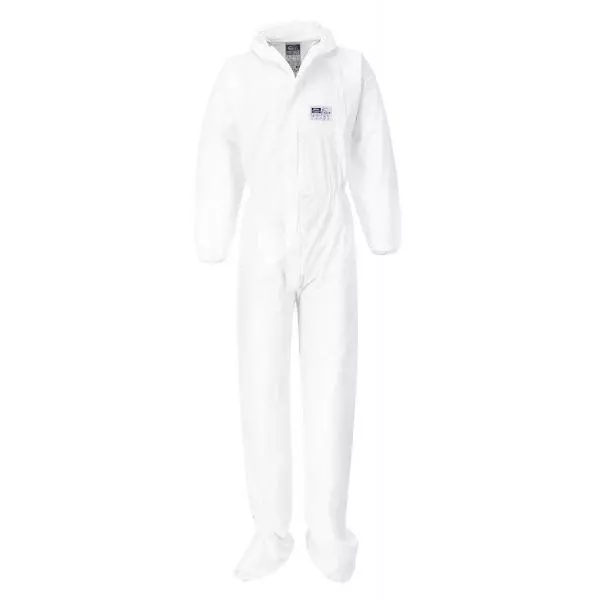Portwest 5/6 Type Antistatic Coverall Workwear White M Size BizTex Micro for Industrial Use, ST41WHRM