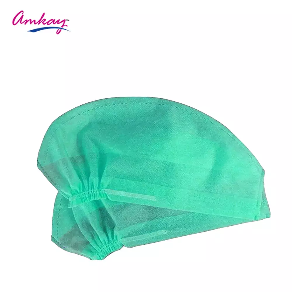 amkay-surgeon-cap-non-woven-fabric-green-color-for-hospitals-clinics-pack-of-100