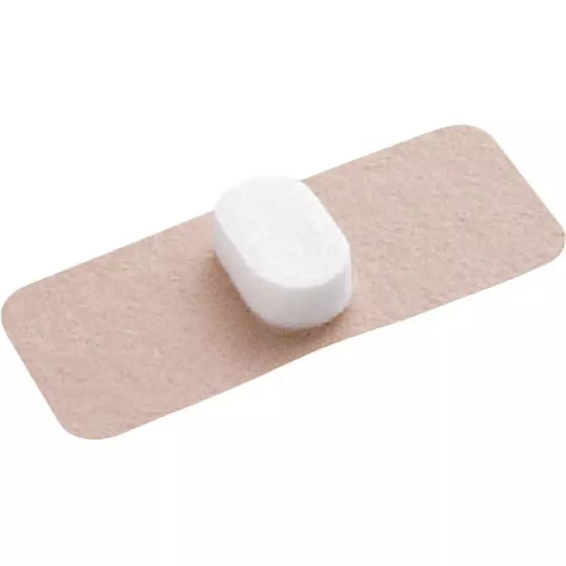 NICHIBAN Bandage Beige 39x80 mm Adhesive Surface with Compression Hemostatic Pad, No.80A (Pack of 50 Pcs)
