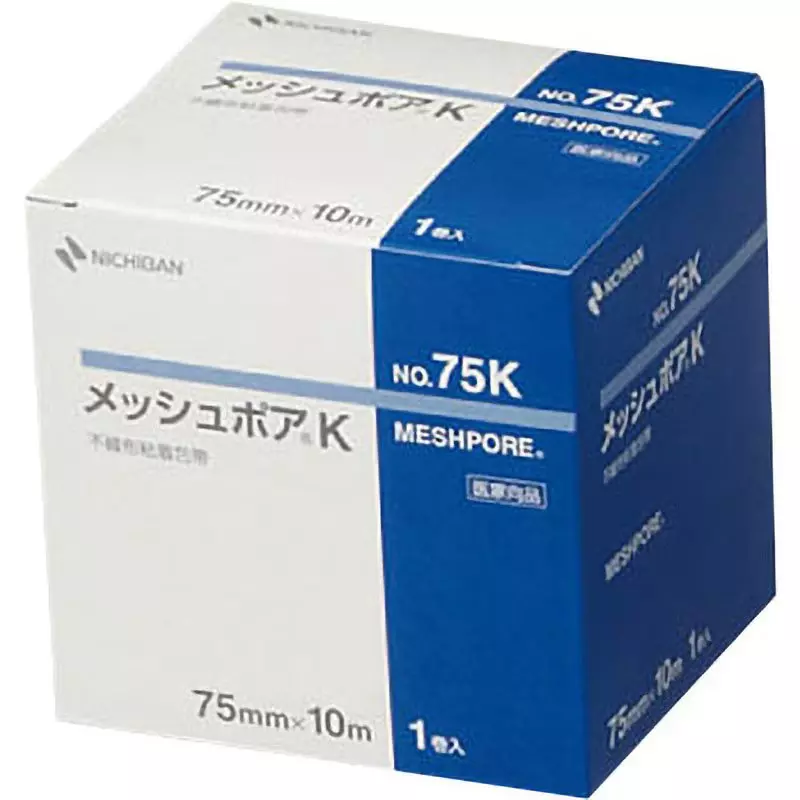 NICHIBAN MESHPORE K Nonwoven Adhesive Bandage 75 mm x 10 m, No.75K