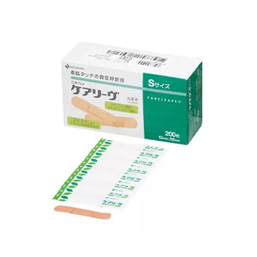 NICHIBAN CARELEAVES Regular Type Adhesive Bandage Urethane Non-woven Fabric Small 12x55 mm (Pack of 200 Pcs)