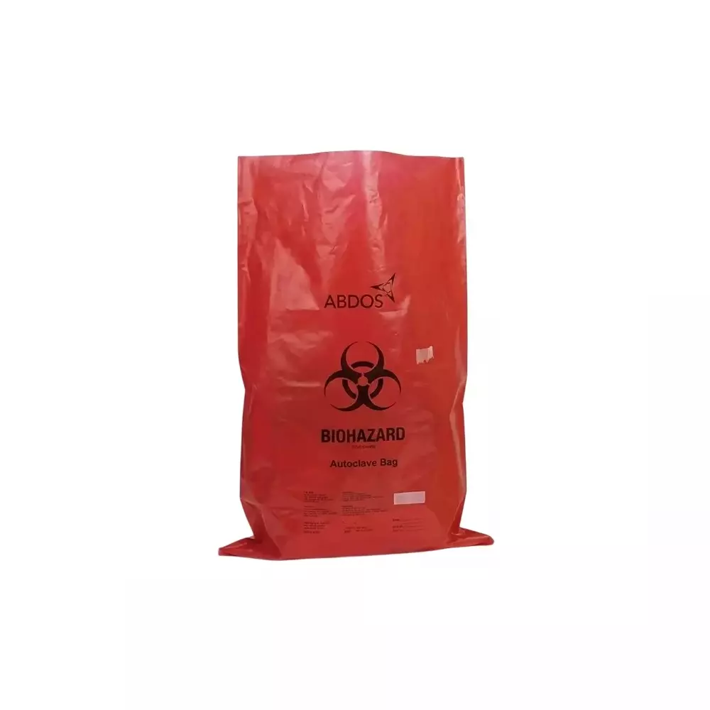 ABDOS Biohazard Disposable Bags Pro With Indicator Patch, Made of Polypropylene (PP) Red Color and 18x22 inch (457.2 x 558.8 mm) Size, U40203 (Pack of 200)