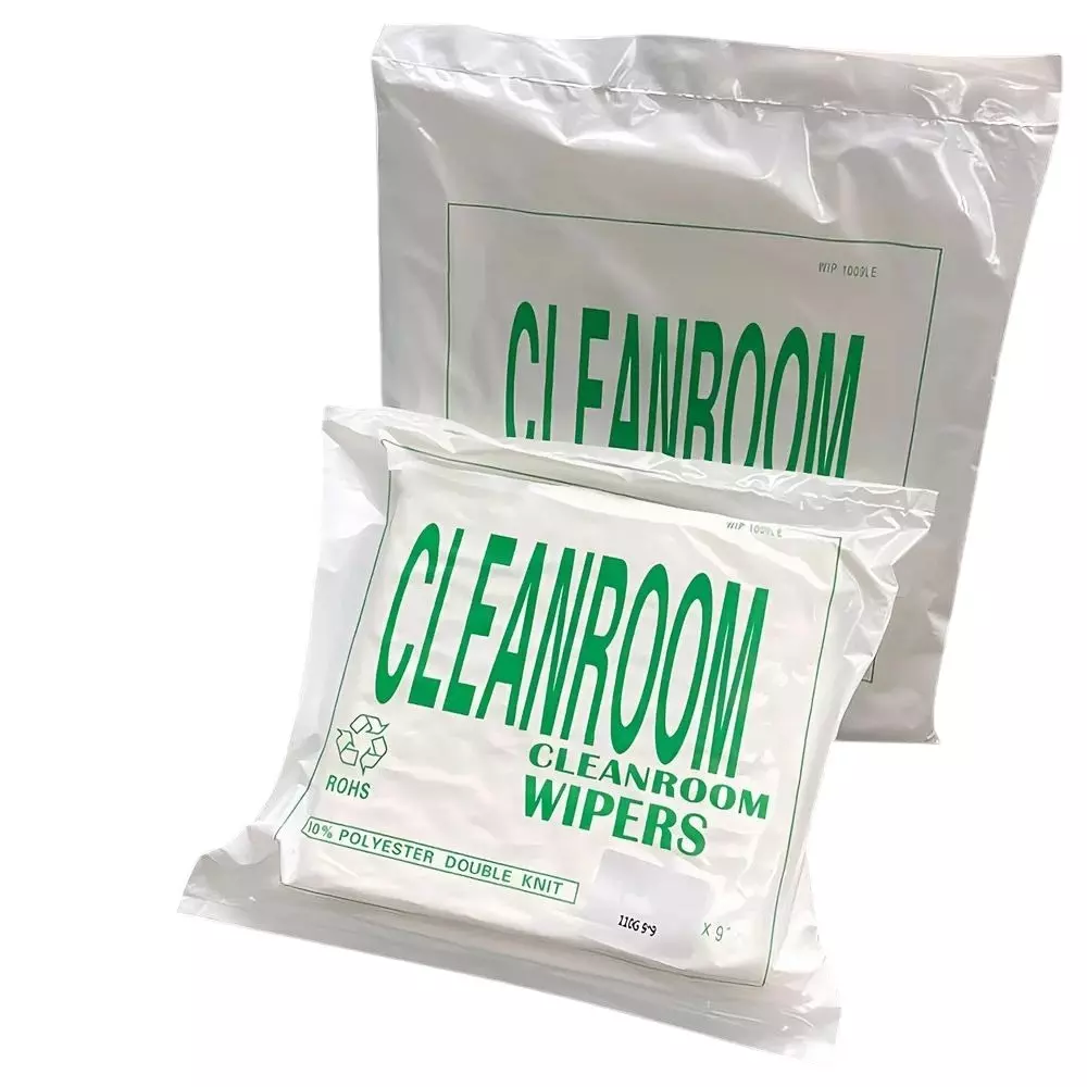 GLOBALSS Cleanroom Wipes Polyester White 225x225 mm (9x9 Inch) (Pack of 150)